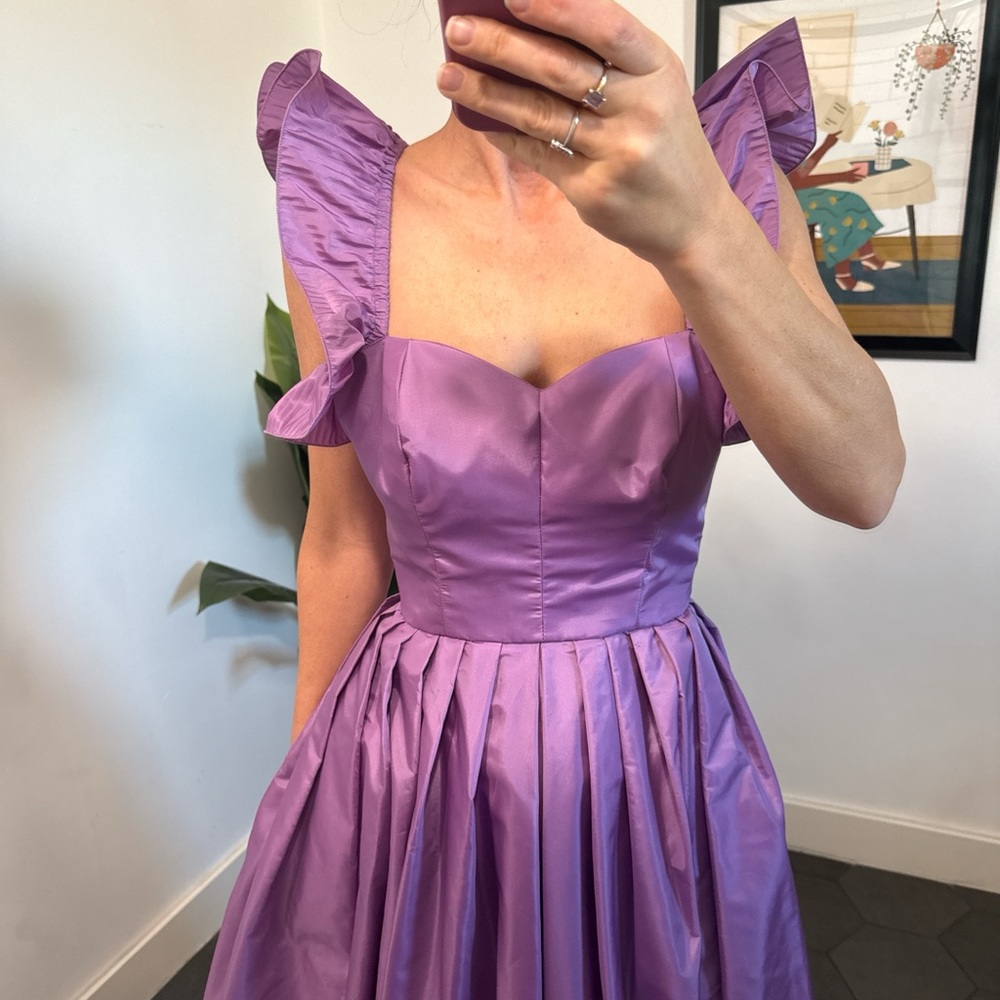 Lavender Ruffled Maxi Dress - Picture 2 of 9